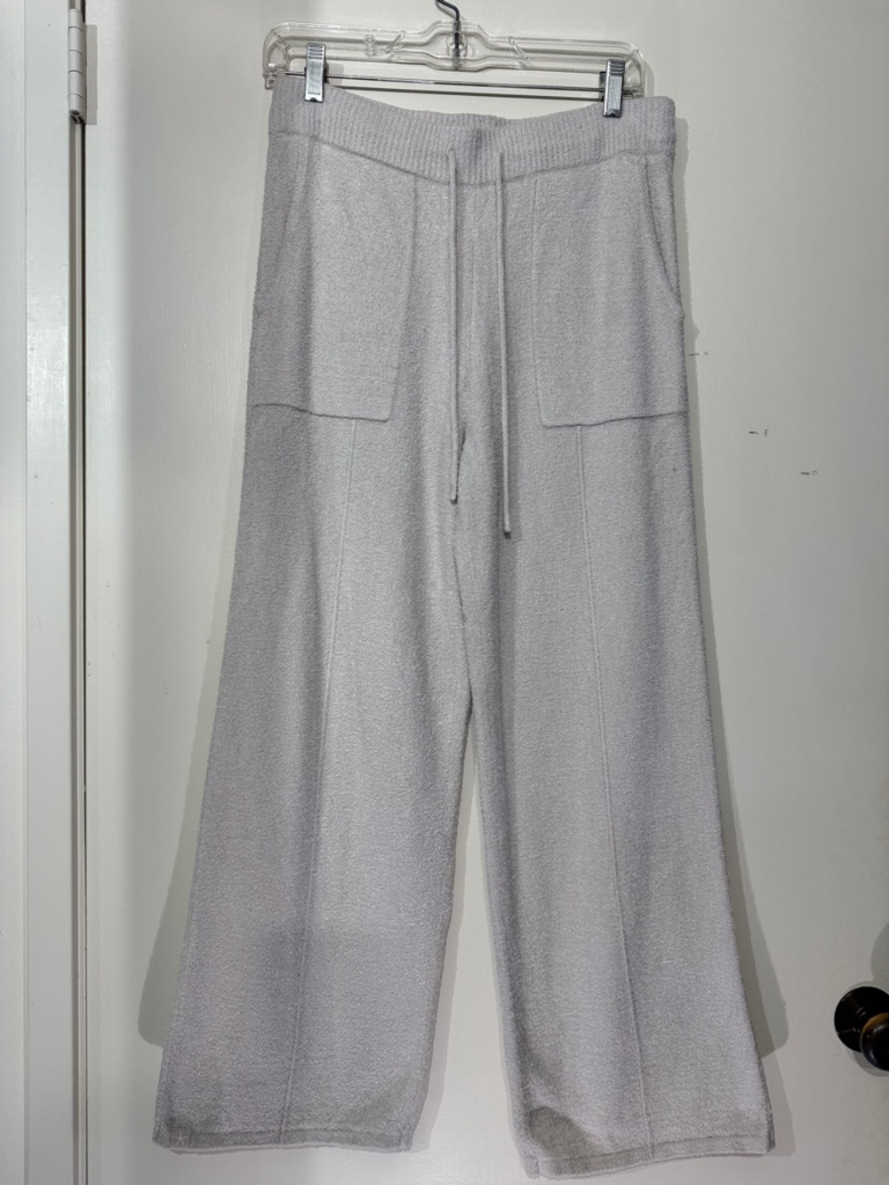 Barefoot Dreams Light Gray Wide-Leg Knit Pants